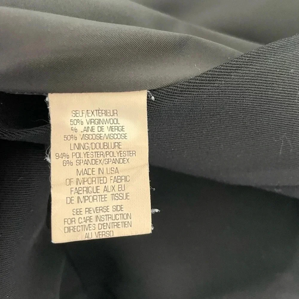 Theory black wool blend collarless Medora Hydric blazer - Picture 5 of 11